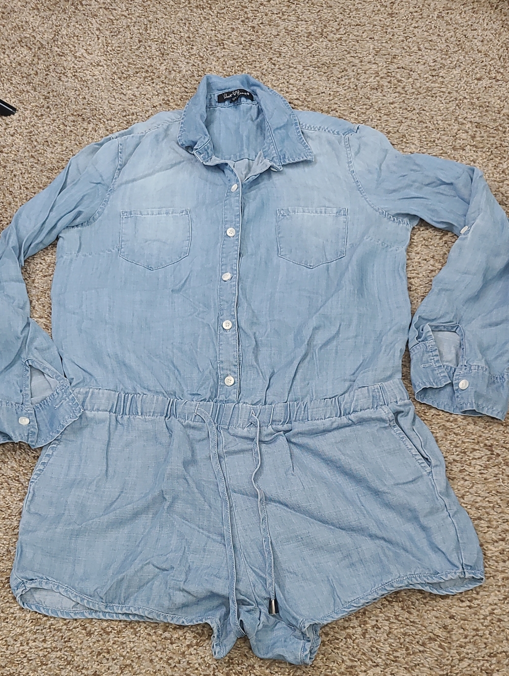 Velvet Heart Light Blue Denim Shorts Romper - Women
